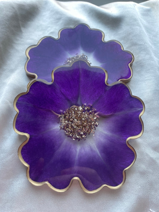 Ensemble de sous-verres fleur - Violet