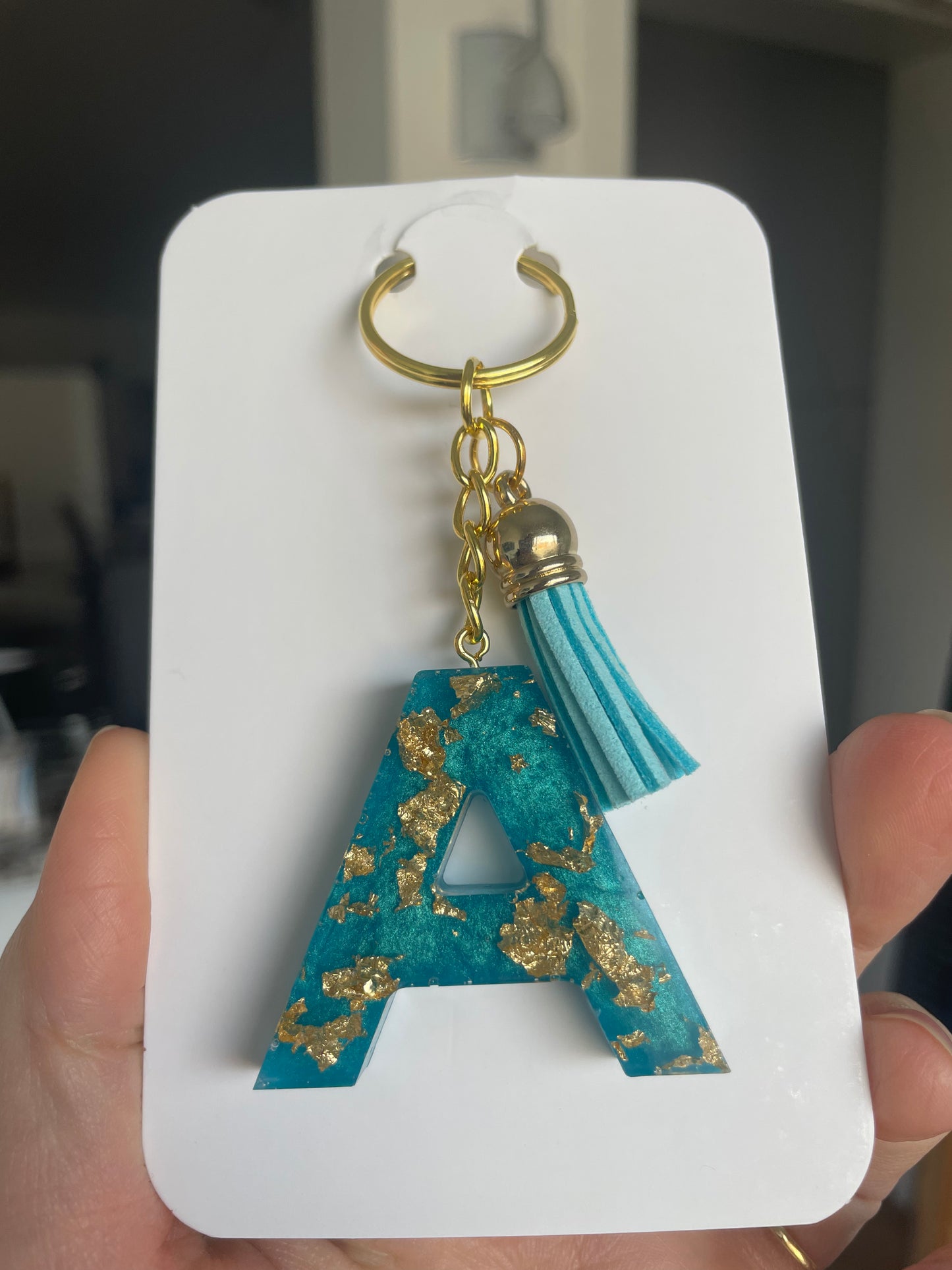 Porte-clé Lettre - Turquoise bleu