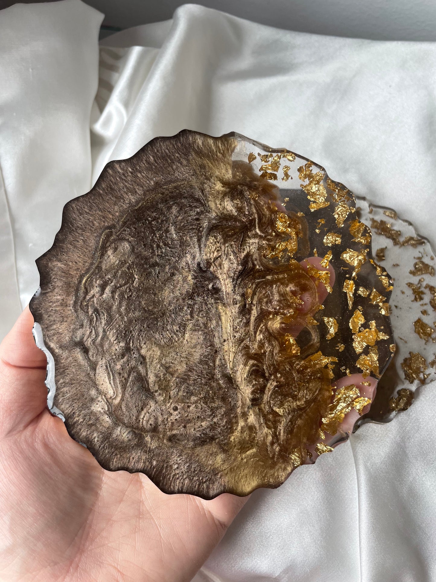 Geode coaster set - Caramel