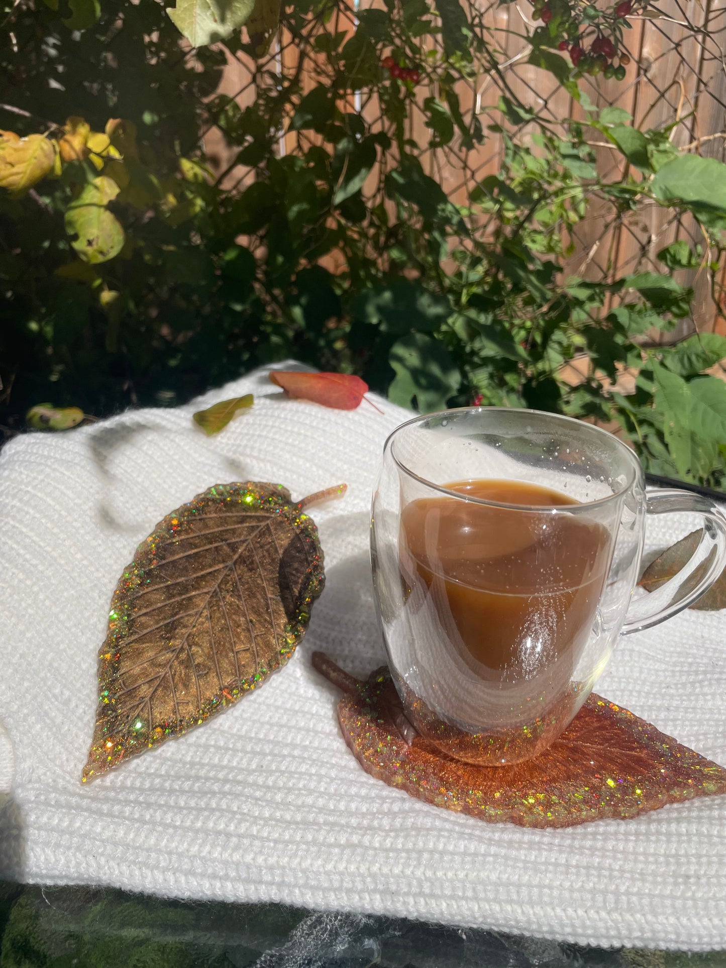 Autumn leaf coaster