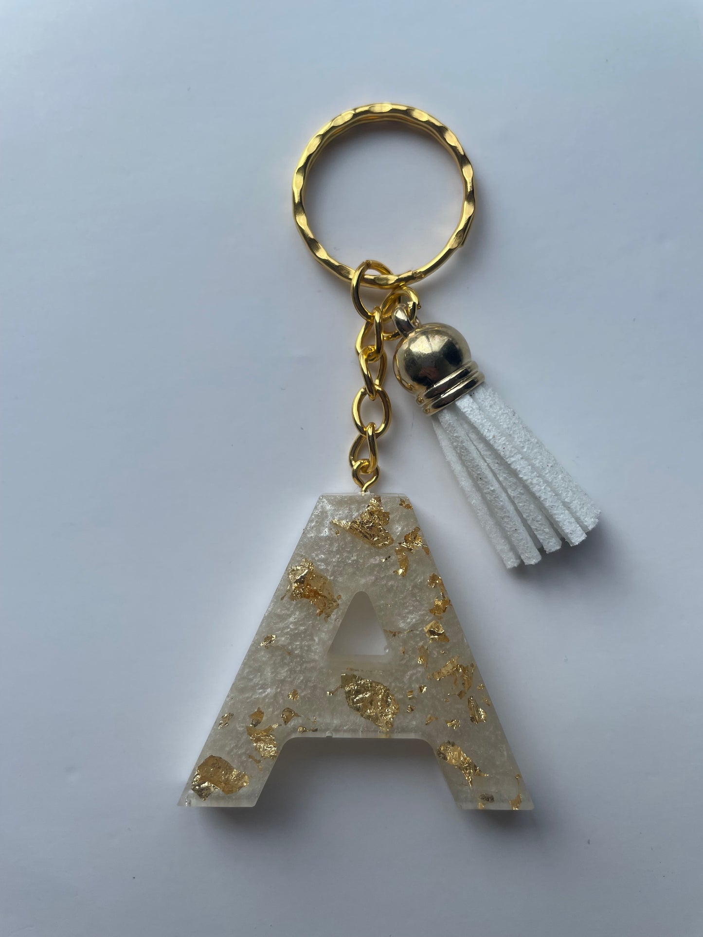 Letter Keychain - Pearl White