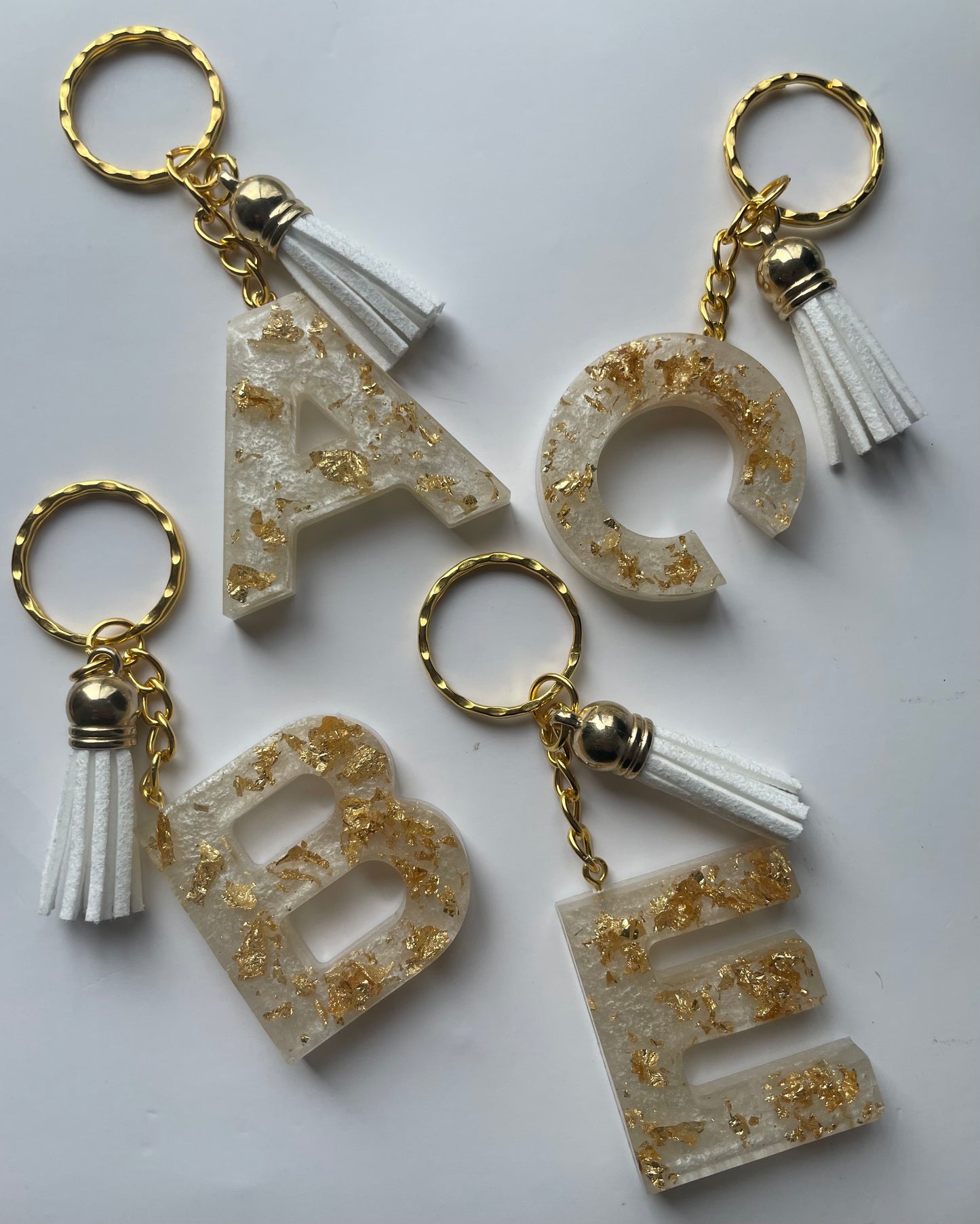 Letter Keychain - Pearl White